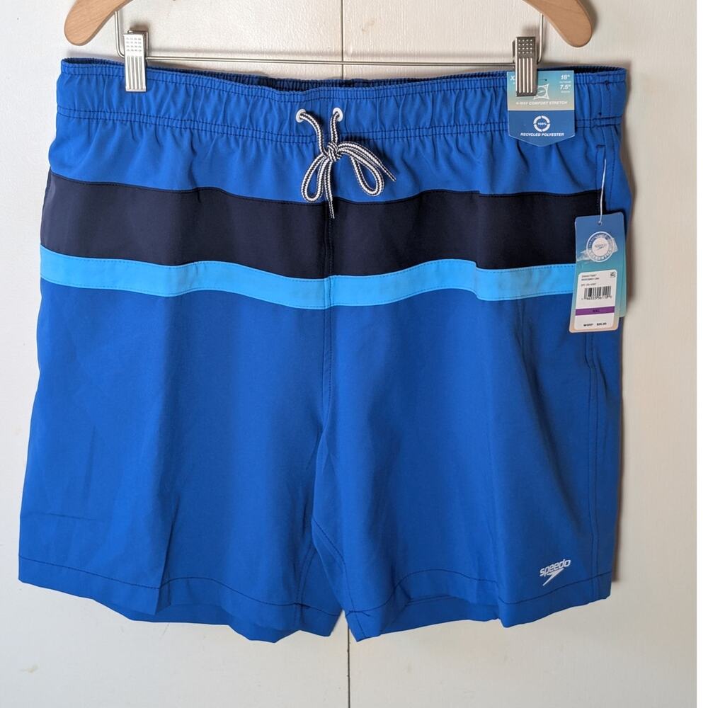 Speedo Blue Striped Swim Shorts XXL